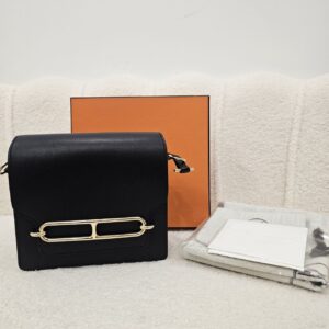 Hermes Roulis Mini Evervolor Black Gold-Tone Hardware