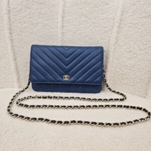 Chanel Wallet On Chain Chevron Royal Blue GHW