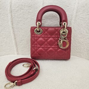 Dior Mini Lady Dior Bag Red GHW
