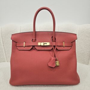 Rose Jaipur Gold Hardware Hermes Birkin 35 Clemence Rose Jaipur Gold Hardware