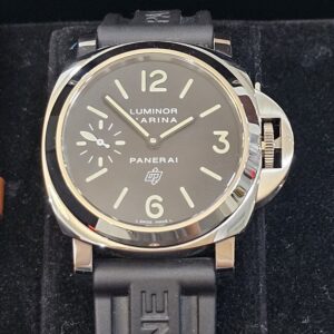 Panerai Luminor 44 Marina Logo PAM00005 Black Dial Mechanical Steel Leather