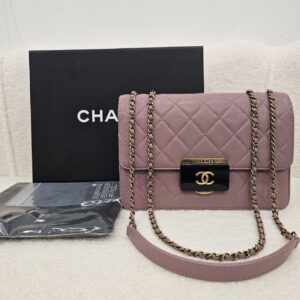 Chanel Enamel Beauty Lock Pink Leather Flap Bag