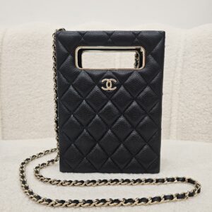Chanel Quilted Chain Caviar Leather Bag